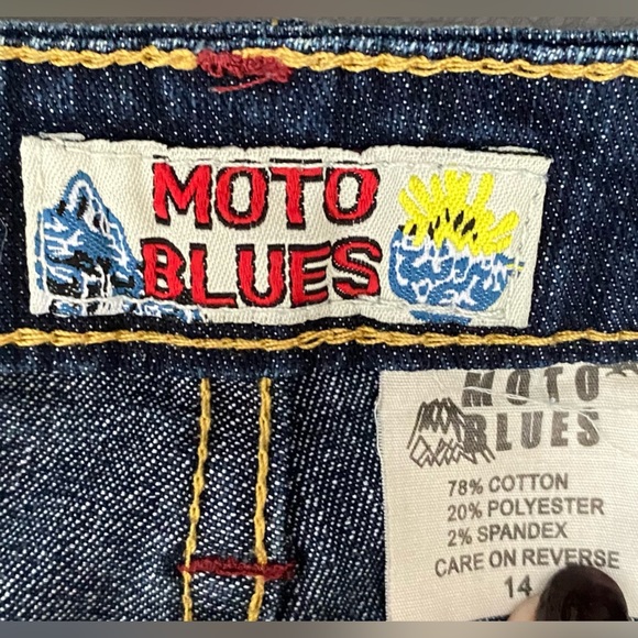 Moto Blues Stretch Skinny Jeans Size 14 - Picture 5 of 9